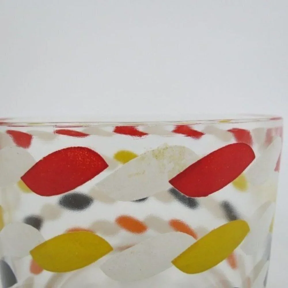 Vintage Glass Colorful Ice Bucket Barware